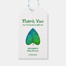 Tack för minimalistisk Grönt Löv Baby Shower