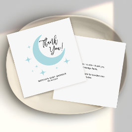 Tack för minimalistiskt Måne Stars Baby Shower Anteckningskort