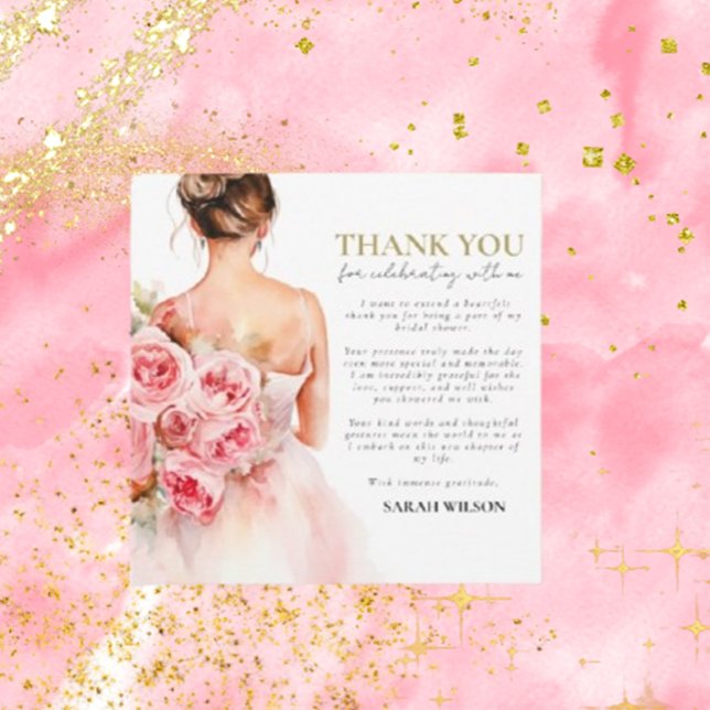 Tack för minsta möjliga Bröllop-Möhippa (Express your gratitude with Brett Designs' exquisite minimal wedding bridal shower thank you cards.)