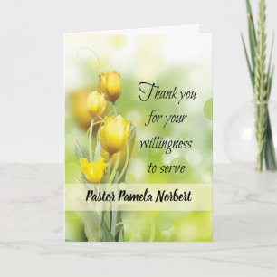 Tack för Mission vid servering av Gult Tulip Kort