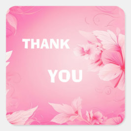 Tack för mjuka rosor fyrkantigt klistermärke