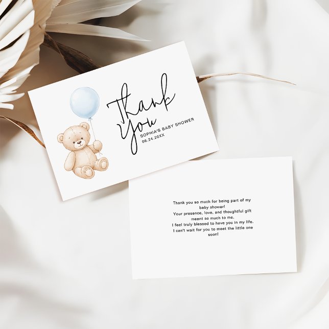 Tack för modern babyvy för Nalle Anteckningskort (Skapare uppladdad)