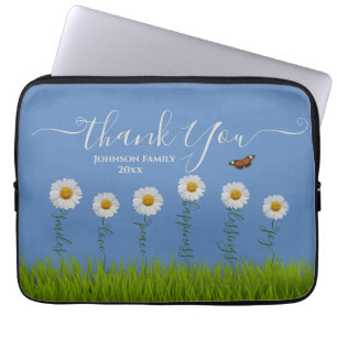 Tack för modern blå Daisy-Blommigt Laptop Fodral