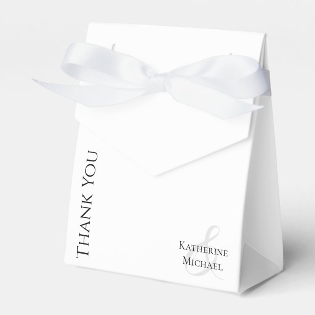 Tack för Modern Black and White-Bröllop Presentaskar (Framsidan Sidan)