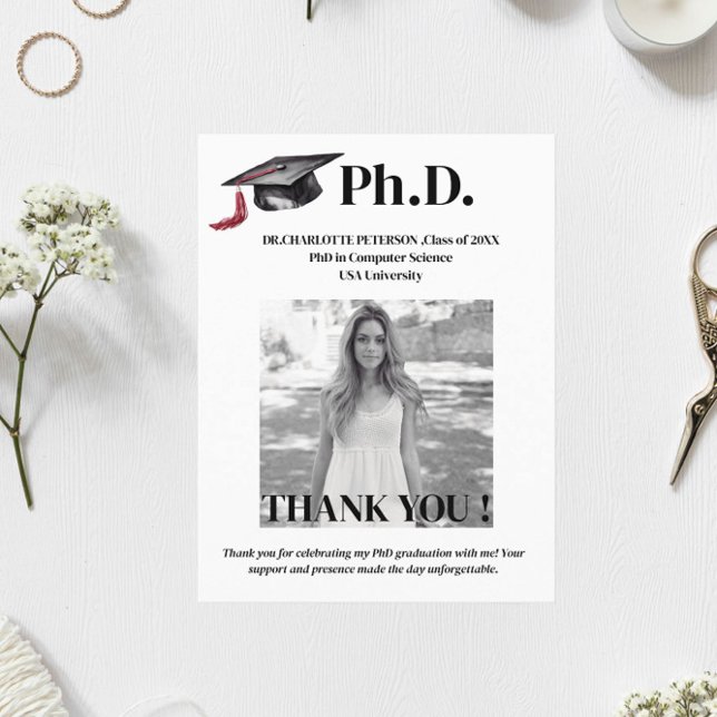 Tack för modern doktorandavslutningfest vykort (Skapare uppladdad)
