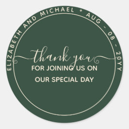 Tack för modern Emerald Grönt Runt Klistermärke