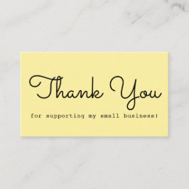 Tack för modern skripttypgrafi för gult visitkort