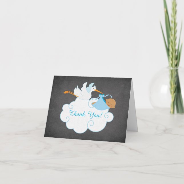 Tack för modern stork Stork Baby Shower Kort (Framsida)