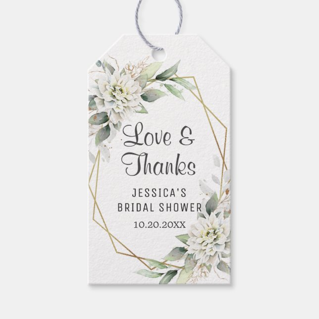 Tack för Möhippa av elegant Dusty Blue Blommigt Presentetikett (Framsidan)