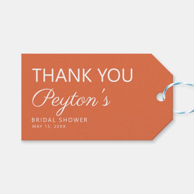 Tack för Möhippa av enkel Orange Presentetikett (Framsidan (Horisontell))