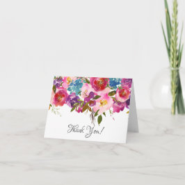 Tack för Möhippa av rosa och Lila Blommigt Kort