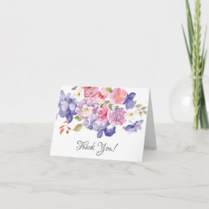 Tack för Möhippa av rosa och Lila Blommigt Kort