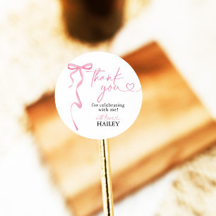 Tack för Möhippa i rosa fält, favorittaggar Runt Klistermärke