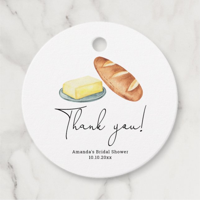 Tack för Möhippan Butter Together Gåvor Etiketter (Framsida)