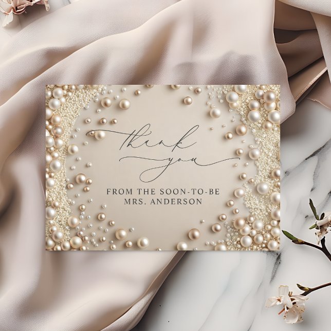 Tack för Möhippan elegant Pearl Kort (Skapare uppladdad)