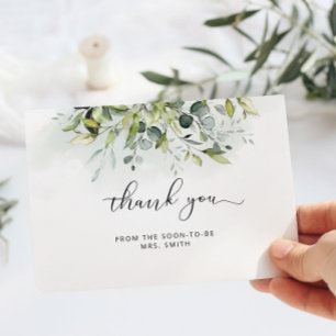 Tack för möhippan för elegant eucalyptus kort