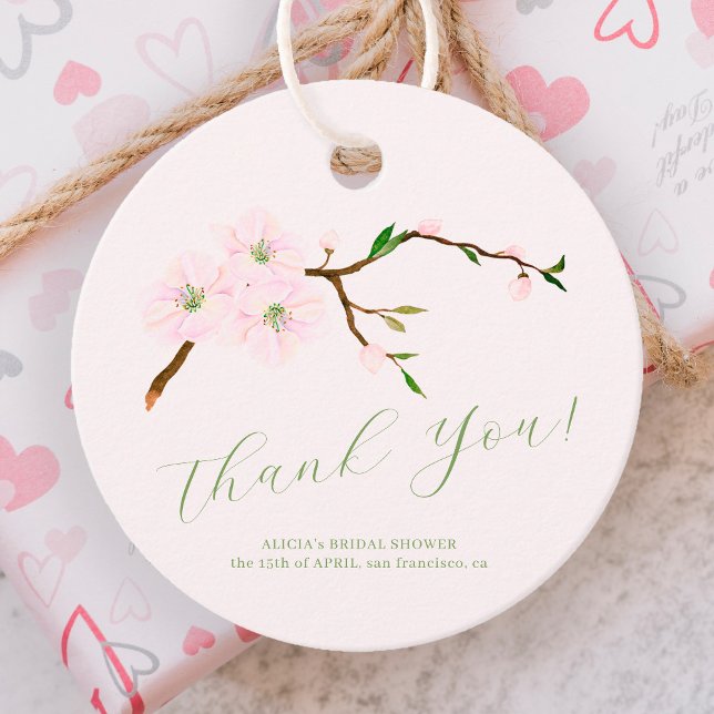 Tack för möhippan för  rosa i blommigt gåvor etiketter (Skapare uppladdad)