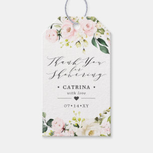 Tack för Möhippan Rosa Flowers Presentetikett