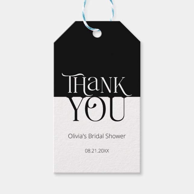 Tack för möhippan Typography Butterfly Presentetikett (Framsidan)