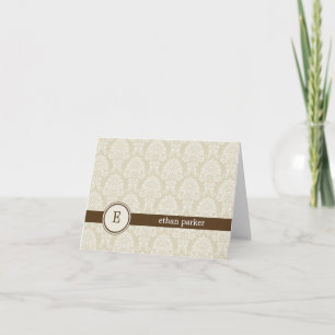 Tack för Monogram Damask-kortet - Brown Kort