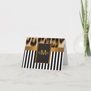 Tack för Monogram för rand för vit för Kort