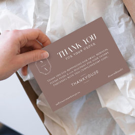 Tack för monogrammet Beställning Minimal Anpassnin Kort