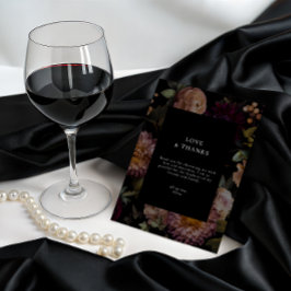 Tack för mörk och Moody Gothic Black Blommigt Inbjudningar