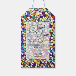 Tack för mosaikfärgning och Roligt Presentetikett