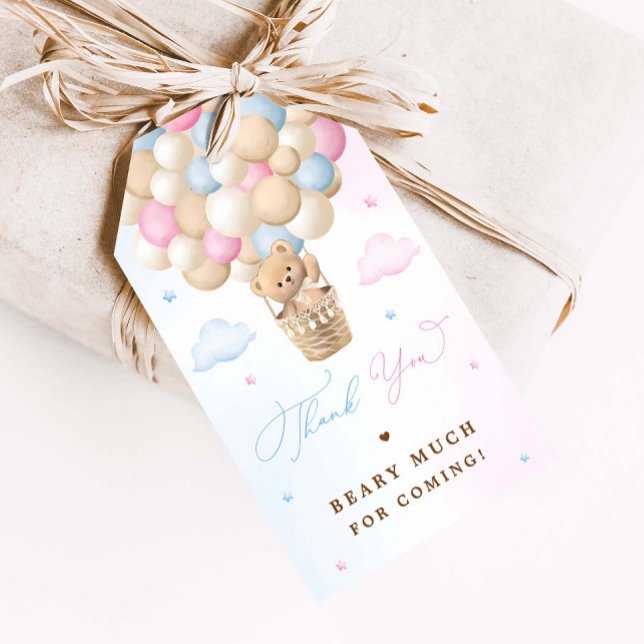 Tack för Nallen gender Visa Presentetikett (Skapare uppladdad)