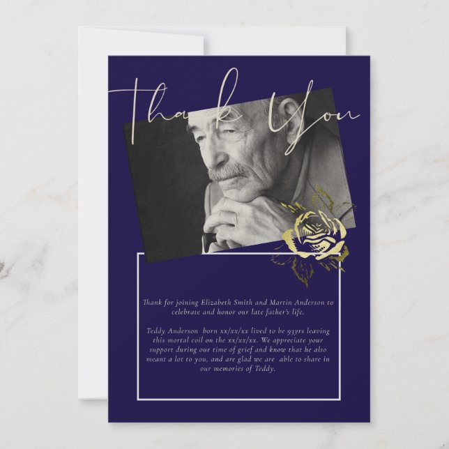 Tack för närvaro av begravningsminne (Framsida)