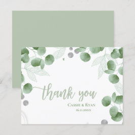 Tack för naturinspirerad eukalyptus Bröllop Vykort