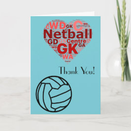 Tack för Netball för kärlekhjärtadesign Kort