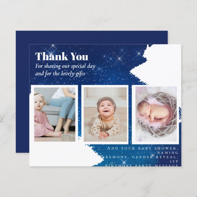 Tack för nyfödd bebis-fotot, tack för din moderna  (Fram/baksida)