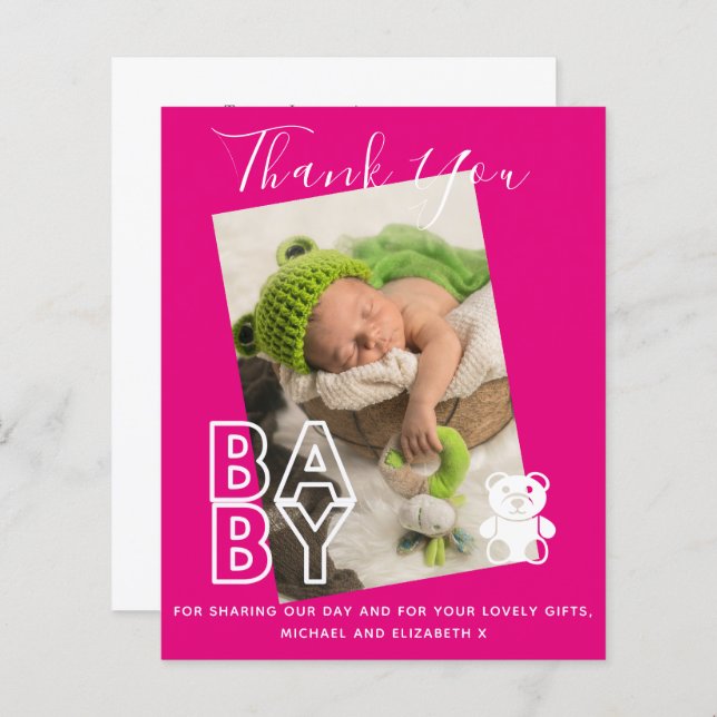 Tack för nyfödd bebis-fotot, tack för din moderna  (Fram/baksida)