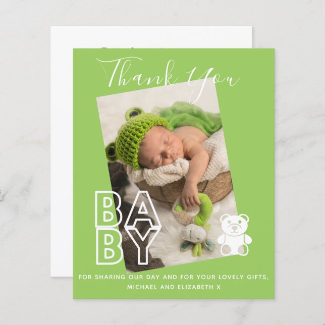 Tack för nyfödd bebis-fotot, tack för din moderna  (Fram/baksida)