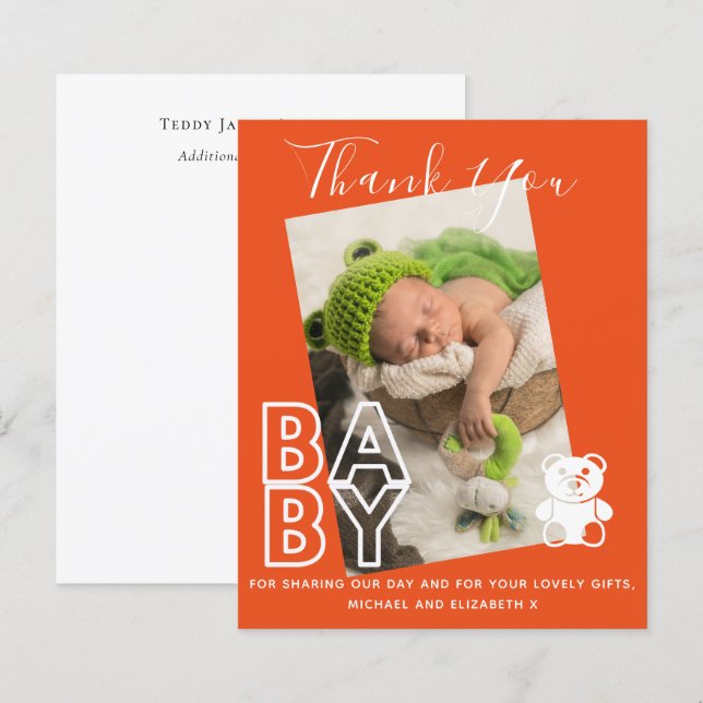 Tack för nyfödd bebis-fotot, tack för din moderna  (Fram/baksida)