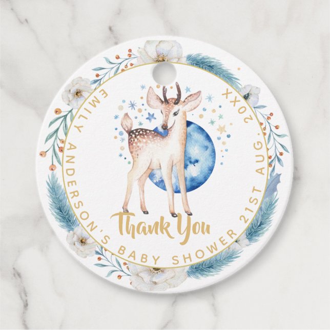 Tack för nyfödd bebis-fotot, tack för din moderna  gåvor etiketter (Framsida)