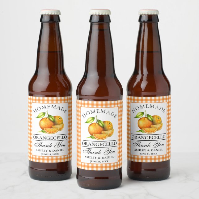 Tack för Orangarna Orangecello Bröllop Ölflaska Etikett (Flaskor)