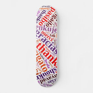 Tack för ord moln mini skateboard bräda 18,7 cm