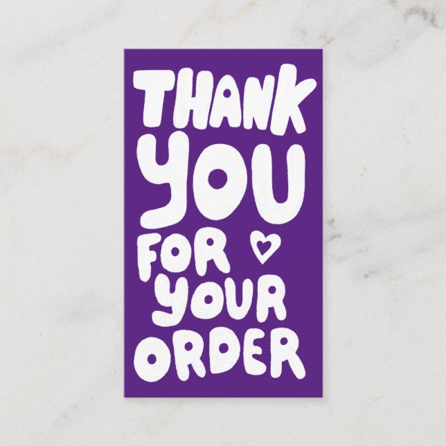 Tack for Order Social Icons QR Code Lila Visitkort (Framsida)