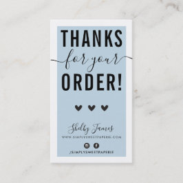 TACK FÖR ORDNINGEN Infoga svart blek Visitkort