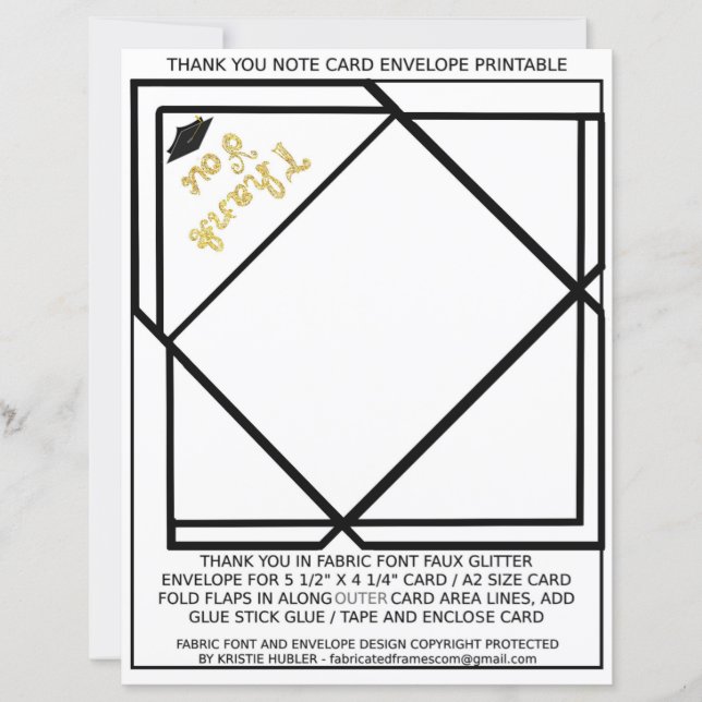 Tack för Papper  för Studenten-anteckningskort (Framsida)