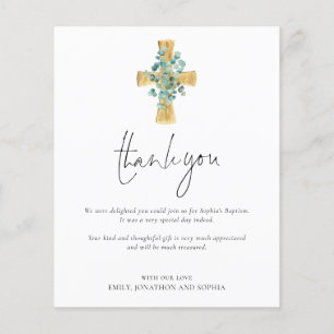 Tack för pappra Eucalyptus Kor Christening Baptism Flygblad
