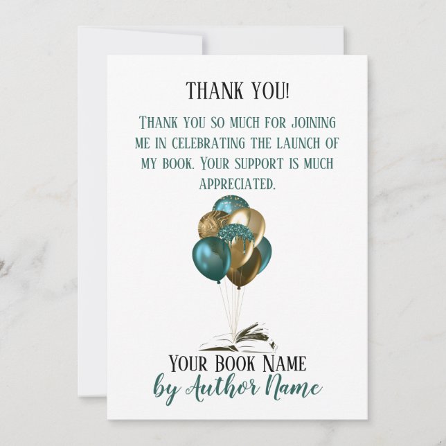 Tack för Party-bubblor för Bok-lanseringen Inbjudningar (Framsida)