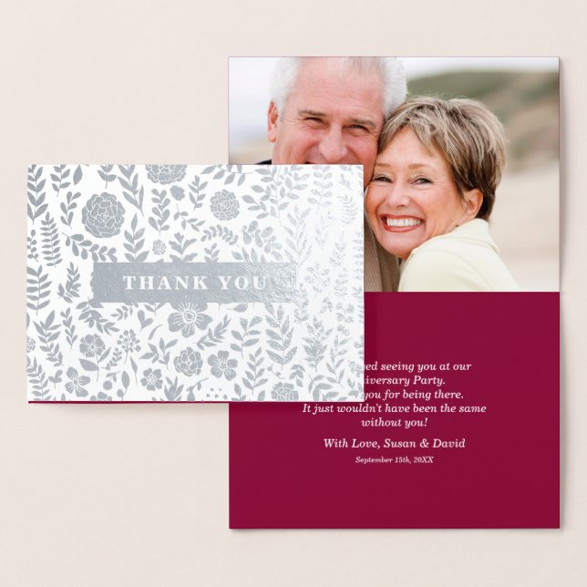 Tack för Party-kort på årsdagen Folierat Kort (Display)