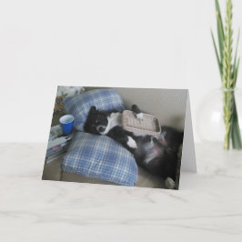 Tack för partyet med den gulliga hunden kort