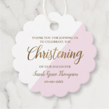 Tack för personlig Rosa Flicka Christening