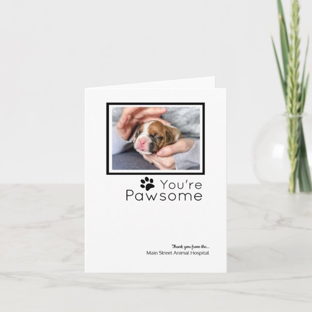 Tack för Personlig vid veterinärsjukhus Helgkort (Framsida)