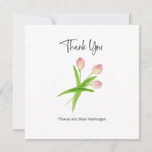 Tack för Personligen Card Watercolor Tulips