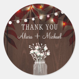 Tack för personligen från hösthösten, bröllop runt klistermärke